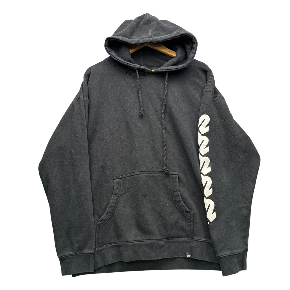 K2 Logo Graphic Hoodie Mens XL Black Long Sleeve Fleece Outdoor Skis Skates